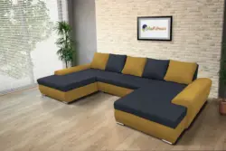 Wixy U Form őszarany és ónix ágyazható ülőgarnitúra