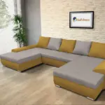 Wixy U Form őszarany és szamárszürke ágyazható ülőgarnitúra