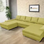 Wixy U Form őszi levélzöld ágyazható ülőgarnitúra