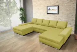 Wixy U Form őszi levélzöld ágyazható ülőgarnitúra