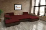 Wixy U Form sötét mahagóni és ódon borvörös ágyazható ülőgarnitúra csábító 2 méretben - Image 3