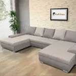 Wixy U Form szamárszürke és ezüst serlegszürke ágyazható ülőgarnitúra