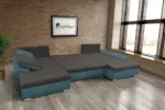 Wixy U Form szürkés kadét és kvarcszürke ágyazható ülőgarnitúra csábító 2 méretben - Image 3