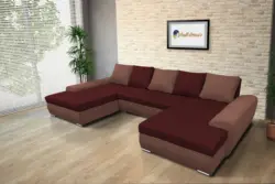 Wixy U Form toszkán vörös és ódon borvörös ágyazható ülőgarnitúra