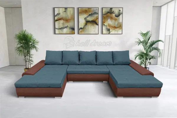 Wixy u form toszkán vörös és szürkés kadét ágyazható ülőgarnitúra csábító 2 méretben - image 2