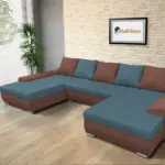 Wixy U Form toszkán vörös és szürkés kadét ágyazható ülőgarnitúra