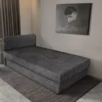 Zoé hagyományos ágyneműtartós heverő sötét szürke zsákszövet