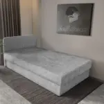 Zoé hagyományos ágyneműtartós heverő világos szürke zsákszövet