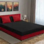 Zsanett franciaágy japán karminvörös és fekete