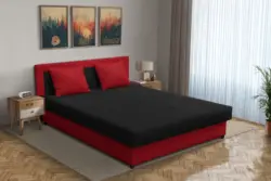 Zsanett franciaágy japán karminvörös és fekete