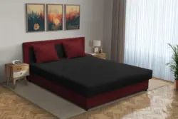 Zsanett franciaágy ódon borvörös és fekete