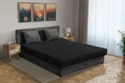 Zsanett franciaágy sötét szürke zsákszövet