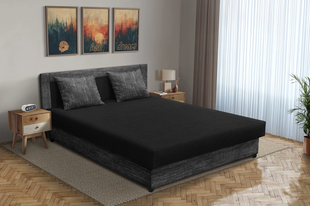 Zsanett franciaágy sötét szürke zsákszövet