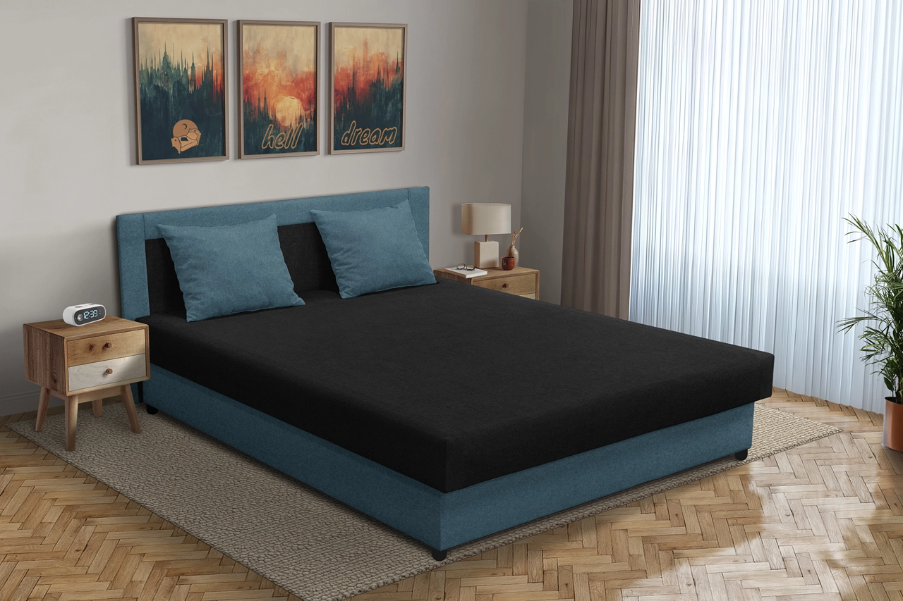 Zsanett franciaágy szürkés kadét és fekete