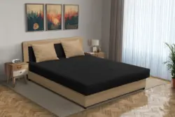 Zsanett franciaágy világos fahéj és fekete