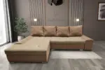 Wixy Silver L alakú sarokkanapé ágyazható halvány taupe és szafarisárga színben csábító 2 méretben - Image 2
