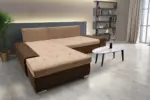 Wixy Silver L alakú sarokkanapé ágyazható havannabarna és halvány taupe színben csábító 2 méretben - Image 3