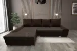 Wixy Silver L alakú sarokkanapé ágyazható kóla és mély mályvabarna színben csábító 2 méretben - Image 2