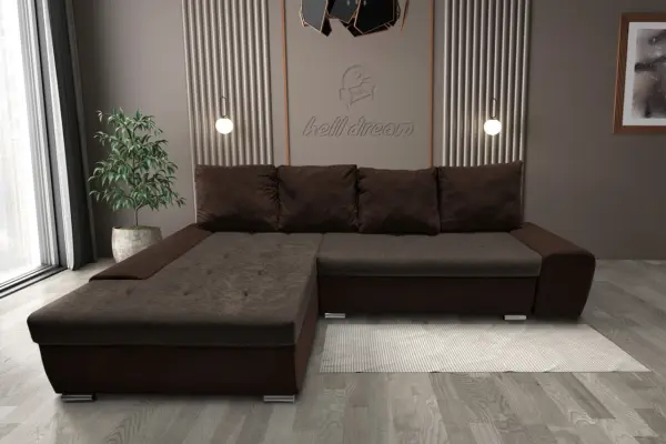 Wixy silver l alakú sarokkanapé ágyazható kóla és mély mályvabarna színben csábító 2 méretben - image 2