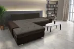 Wixy Silver L alakú sarokkanapé ágyazható kóla és mély mályvabarna színben csábító 2 méretben - Image 3