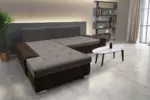 Wixy Silver L alakú sarokkanapé ágyazható kóla és taupe szürke színben csábító 2 méretben - Image 3