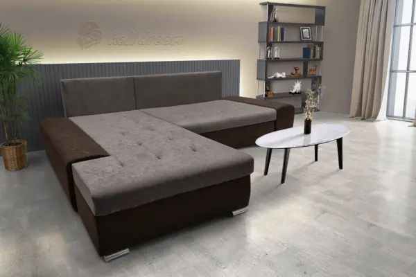 Wixy silver l alakú sarokkanapé ágyazható kóla és taupe szürke színben csábító 2 méretben - image 3