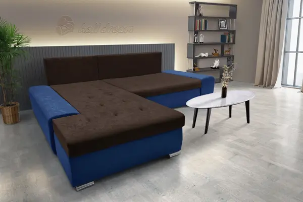 Wixy silver l alakú sarokkanapé ágyazható mély búzavirágkék és kóla színben csábító 2 méretben - image 3