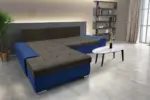 Wixy Silver L alakú sarokkanapé ágyazható mély búzavirágkék és mély mályvabarna színben csábító 2 méretben - Image 3