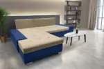 Wixy Silver L alakú sarokkanapé ágyazható mély búzavirágkék és szafarisárga színben csábító 2 méretben - Image 3