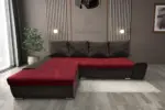 Wixy Silver L alakú sarokkanapé ágyazható mély mályvabarna és antik rubintvörös színben csábító 2 méretben - Image 2