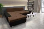 Wixy Silver L alakú sarokkanapé ágyazható sejtelmes fekete és havannabarna színben csábító 2 méretben - Image 3