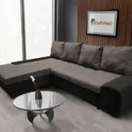 Wixy Silver L alakú sarokkanapé ágyazható sejtelmes fekete és taupe szürke színben