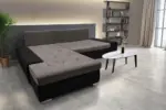 Wixy Silver L alakú sarokkanapé ágyazható sejtelmes fekete és taupe szürke színben csábító 2 méretben - Image 3