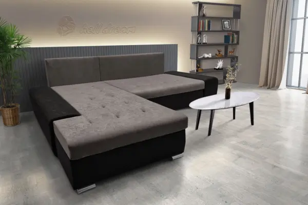 Wixy silver l alakú sarokkanapé ágyazható sejtelmes fekete és taupe szürke színben csábító 2 méretben - image 3