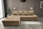 Wixy Silver L alakú sarokkanapé ágyazható szafarisárga és halvány taupe színben csábító 2 méretben - Image 2