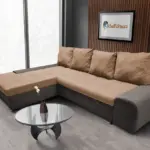 Wixy Silver L alakú sarokkanapé ágyazható taupe szürke és halvány taupe színben