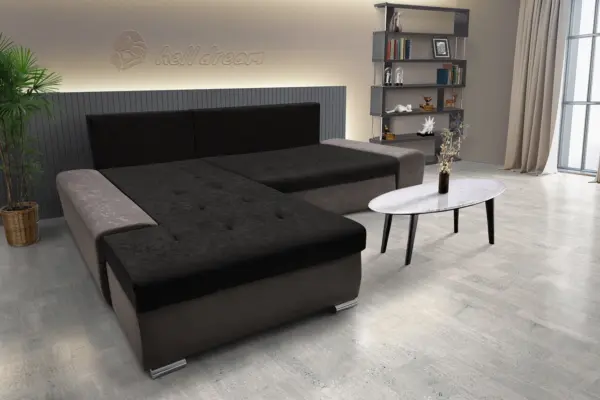 Wixy silver l alakú sarokkanapé ágyazható taupe szürke és sejtelmes fekete színben csábító 2 méretben - image 3