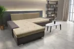 Wixy Silver L alakú sarokkanapé ágyazható taupe szürke és szafarisárga színben csábító 2 méretben - Image 3