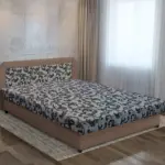 Jáva franciaágy pasztell taupe és fabia mintás szövet