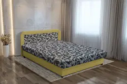 Jáva franciaágy száraz olíva és fabia mintás szövet