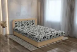 Jáva franciaágy világos fahéj és aroba mintás szövet