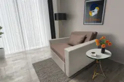 Mama ágyneműtartós fotelágy ezüst serlegszürke pasztell taupe színben