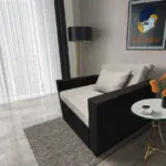 Mama ágyneműtartós fotelágy fekete ezüst serlegszürke színben