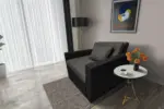 Mama ágyneműtartós fotelágy fekete kvarcszürke színben