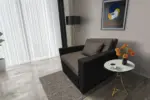 Mama ágyneműtartós fotelágy fekete mély földszürke színben