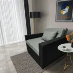 Mama ágyneműtartós fotelágy fekete óezüst színben