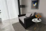 Mama ágyneműtartós fotelágy fekete szamárszürke színben