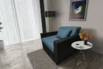 Mama ágyneműtartós fotelágy fekete szürkés kadét színben