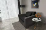 Mama ágyneműtartós fotelágy kvarcszürke fekete színben