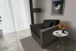 Mama ágyneműtartós fotelágy mély földszürke fekete színben